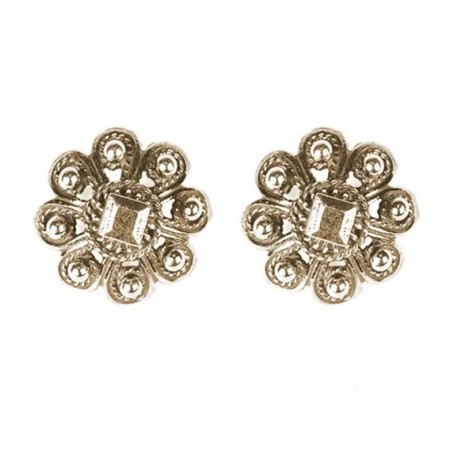 Ørepynt, filigran med demant Antikkforgyld